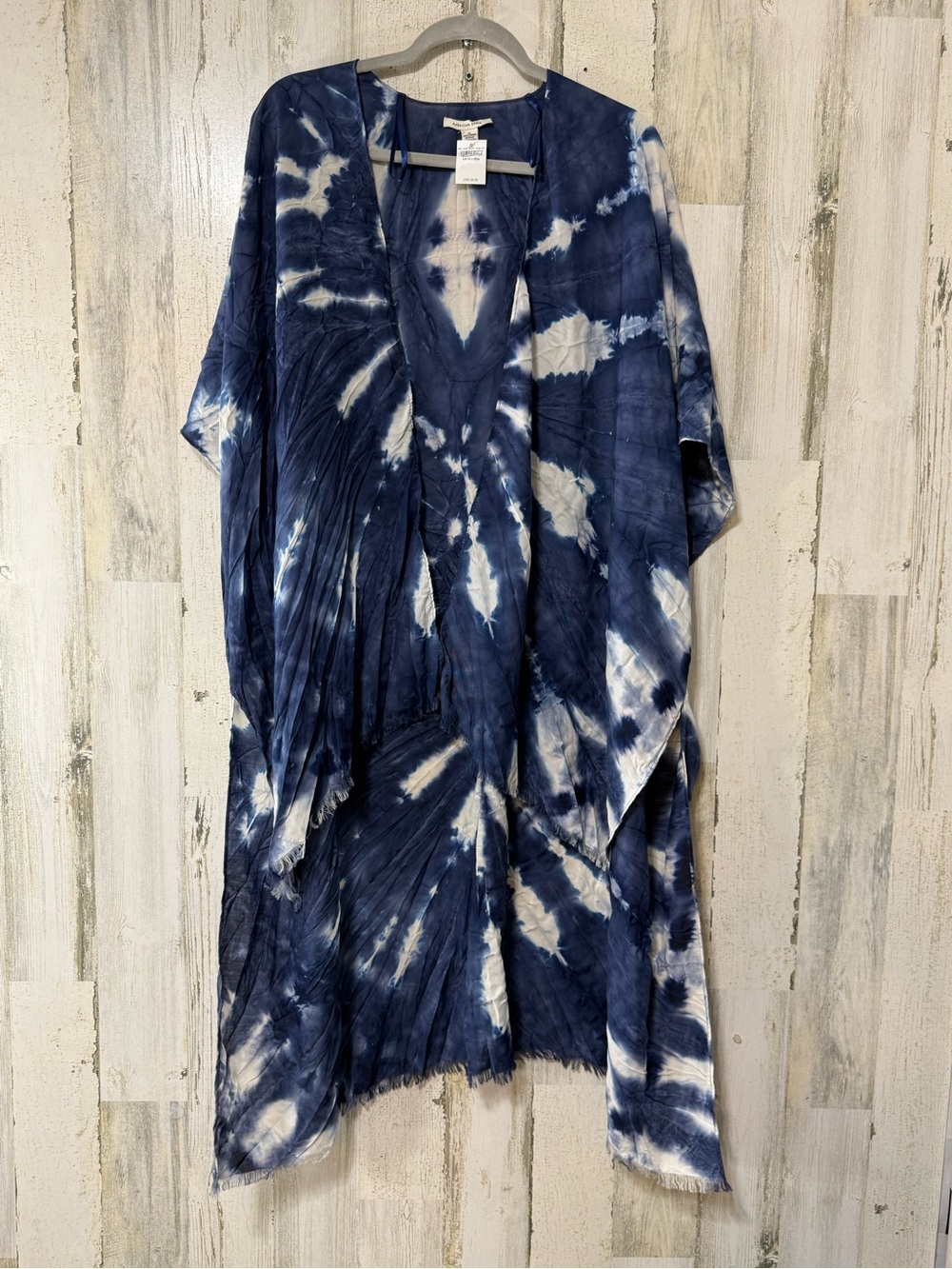 American Eagle Outfitters Navy and White Tie-Dye Swim Coverup